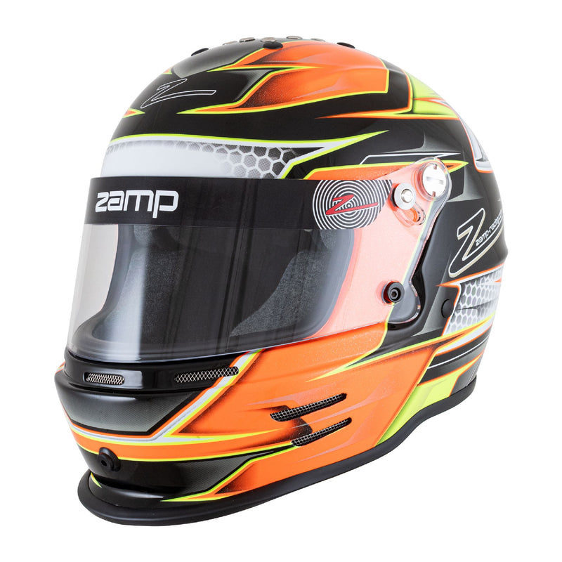 Main view of the Zamp RZ-42Y C3 Youth Graphic Racing Helmet Snell CMR2016 in Orange/Yellow color at FAST RACER