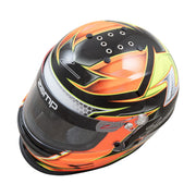 Top left view of the Zamp RZ-42Y C3 Youth Graphic Racing Helmet Snell CMR2016 in Orange/Yellow color at FAST RACER
