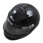 Top left view of the Zamp RZ-42Y Youth Racing Helmet Snell CMR2016 in Black color at FAST RACER
