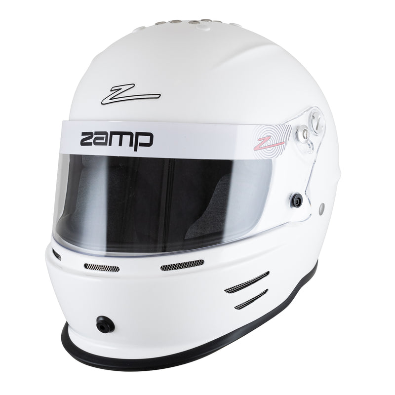 left view of the Zamp RZ-42Y Youth Racing Helmet Snell CMR2016 in White color at FAST RACER