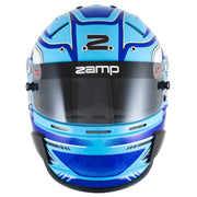 Front view of the Zamp RZ-70S Graphic Racing Helmet - Snell SA2025 in Blue color at FAST RACER.