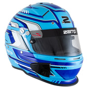 Right view of the Zamp RZ-70S Graphic Racing Helmet - Snell SA2025 in Blue color at FAST RACER.