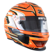 Right view of the Zamp RZ-70S Graphic Racing Helmet - Snell SA2025 in Orange color at FAST RACER.