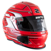 Right view of the Zamp RZ-70S Graphic Racing Helmet - Snell SA2025 in Red color at FAST RACER.