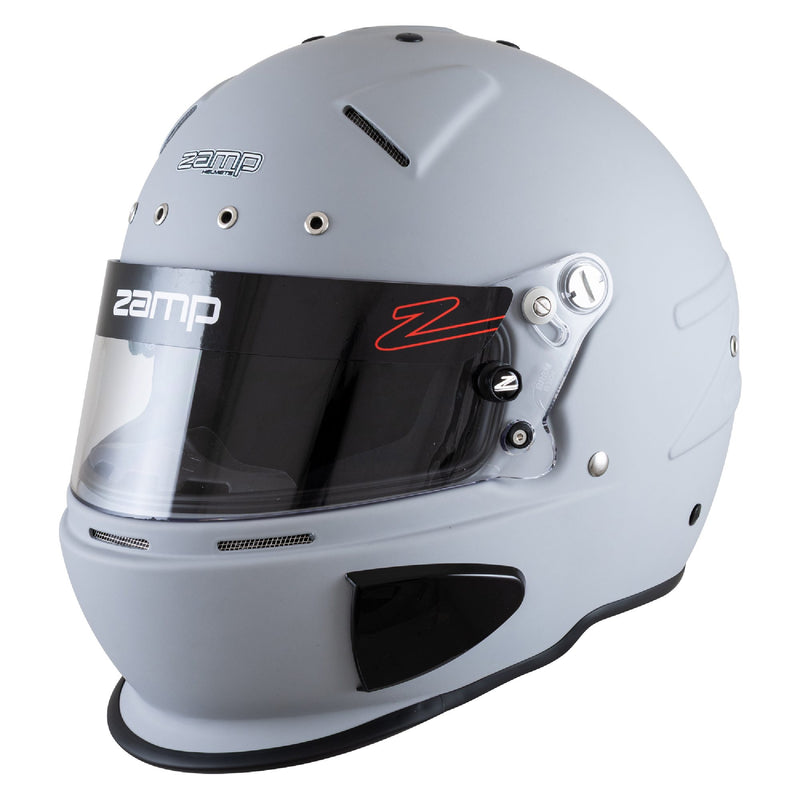 Main view of the Zamp RZ-70S Racing Helmet SA2025 in Matte Grey color at FAST RACER