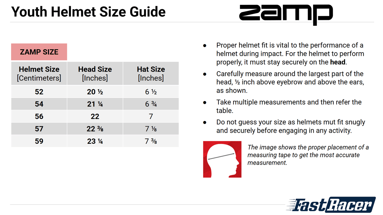 Zamp RZ - 48Y Carbon Graphics Youth Racing Helmet FIA/Snell CMR - SFI 24.1 - FAST RACER