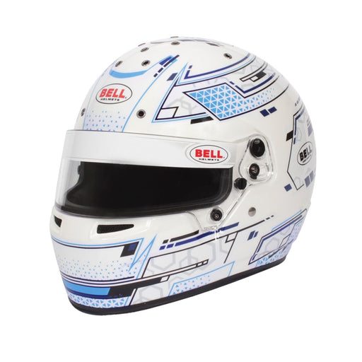 BELL RS7-K Stamina K2020 Go Kart Helmet +FREE Premium Bag - White/Blue - Fast Racer