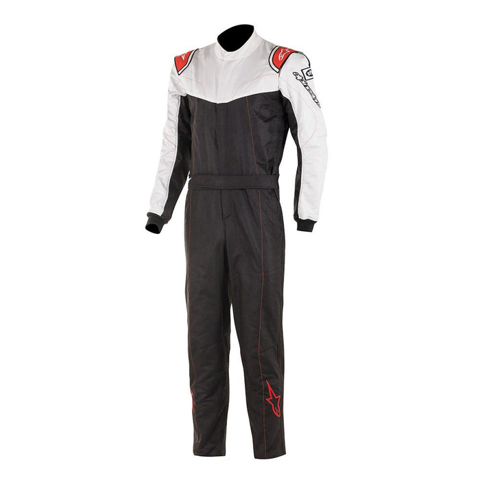Alpinestars STRATOS Bootcut Racing Suit - Black/White/Red - Front - Fast Racer