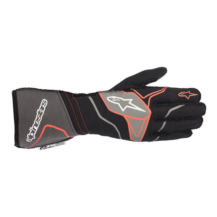 Alpinestars TECH-1 ZX V2 Racing Gloves - Black / Anthracite / Red Front - Fast Racer