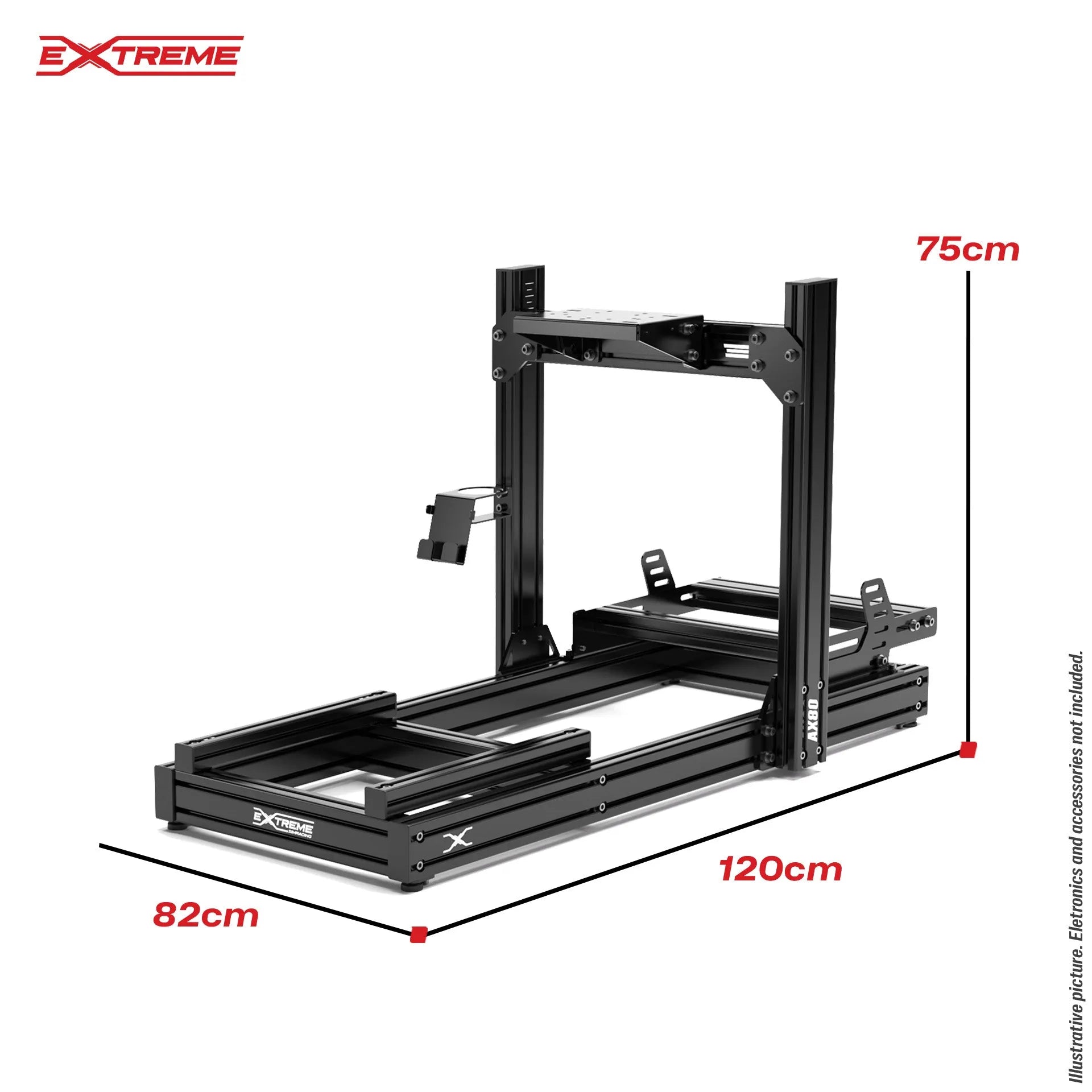 Sim Racing Rig Adjustable Dimensions Extreme SimRacing AX80 Aluminum Profile Sim Racing Rig — FAST RACER