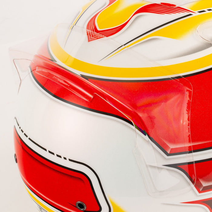 Bell KC7-CMR Youth Kart Helmet - Lewis Hamilton Signature Series White/Yellow/Red +Free HP Helmet Bag - Spoiler Details - Fast Racer