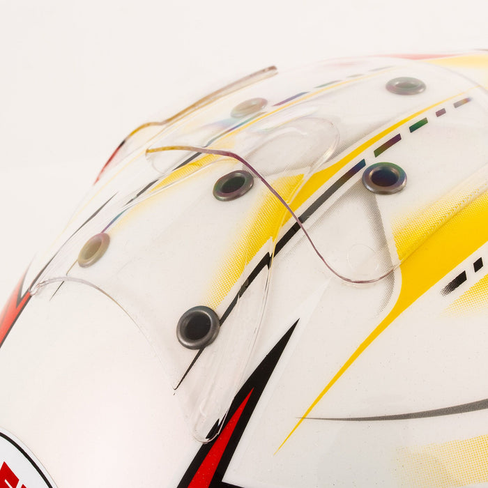 Bell KC7-CMR Youth Kart Helmet - Lewis Hamilton Signature Series White/Yellow/Red +Free HP Helmet Bag - Air Intake - Fast Racer