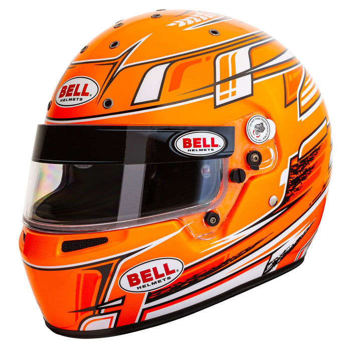 Bell KC7-CMR Youth Kart Helmet - Champion Orange - Front Left - Fast Racer