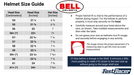 Bell Racing Helmets Kart Karting Race Car Automotive Size Chart - Fast Racer