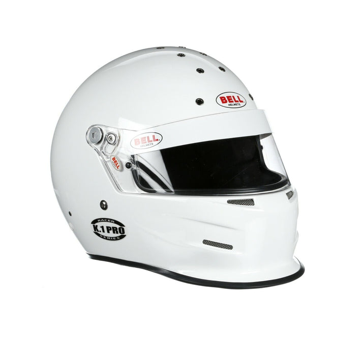 Bell K.1 Pro Racer Series Helmet - Auto Racing Helmet / Kart Helmet - White - Fast Racer