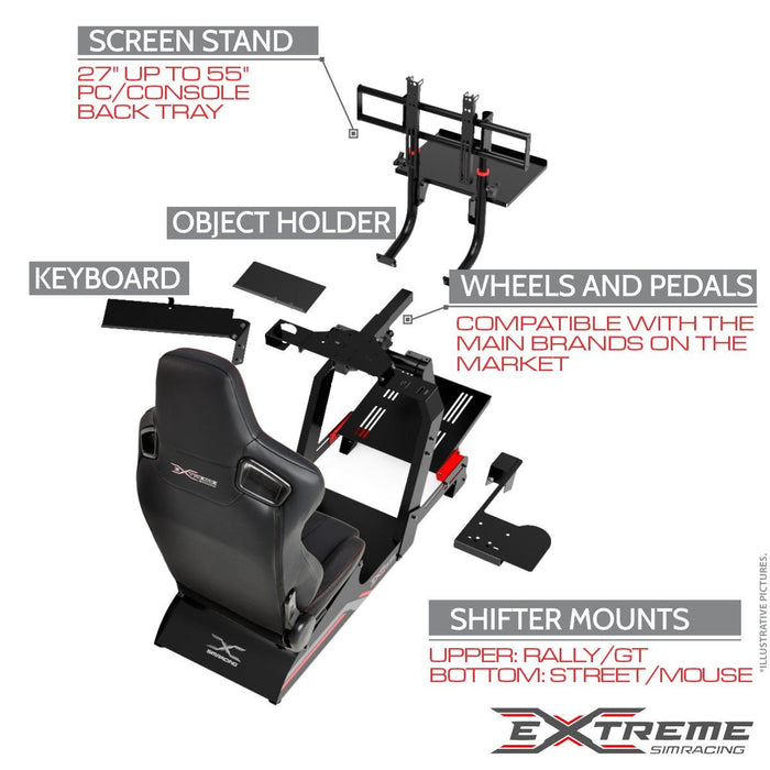 Extreme SimRacing Cockpit XT Premium 3.0 Fully Accessorized — FAST RACER
