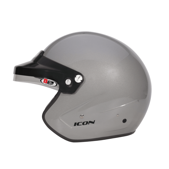 B2 ICON Helmet SA2020 - Silver - Left View - Fast Racer