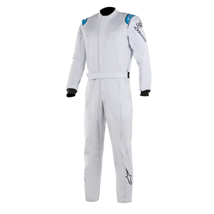 Alpinestars STRATOS Bootcut Racing Suit - Silver/Blue - Front - Fast Racer