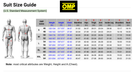 OMP Racing Suits Size Charting - US Standard Measurement System - Fast Racer