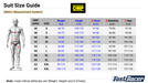 OMP Racing Suit, Go Kart Racing Suit Size Chart - Metric Measurement System - Fast Racer