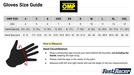 OMP Go Kart Racing Gloves Size Chart - Fast Racer