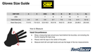 OMP Motorsports go-Kart Racing Gloves Size Chart - Fast Racer