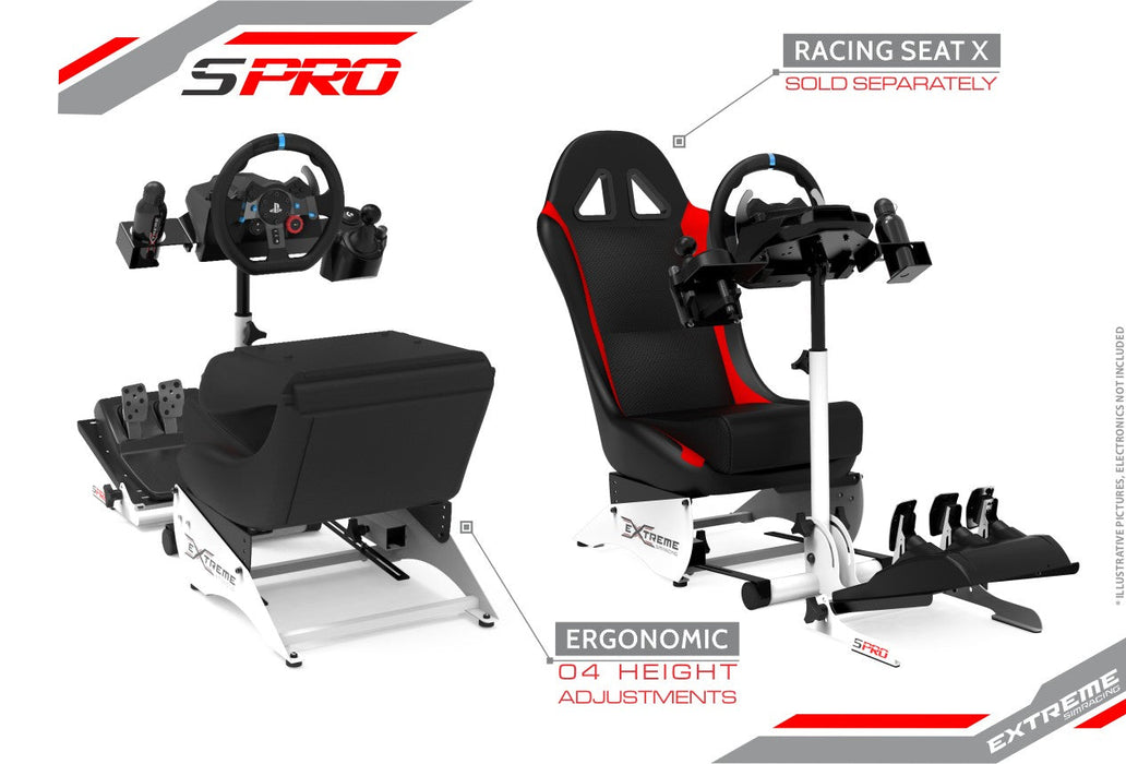 Extreme SimRacing Wheel Stand SPRO White Edition