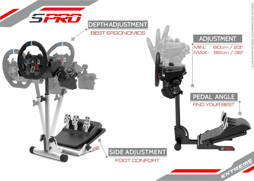 Extreme SimRacing Wheel Stand SPRO White Edition