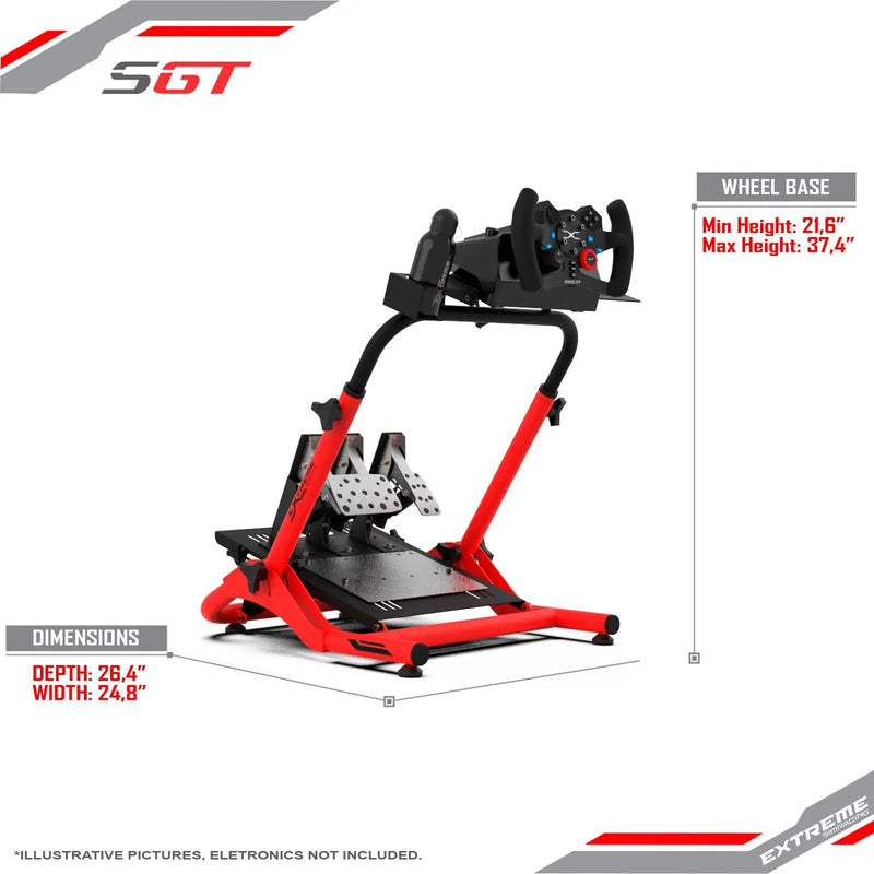 Extreme SimRacing Wheel Stand SGT Red Edition (Wheel Locks Included) - FAST RACER