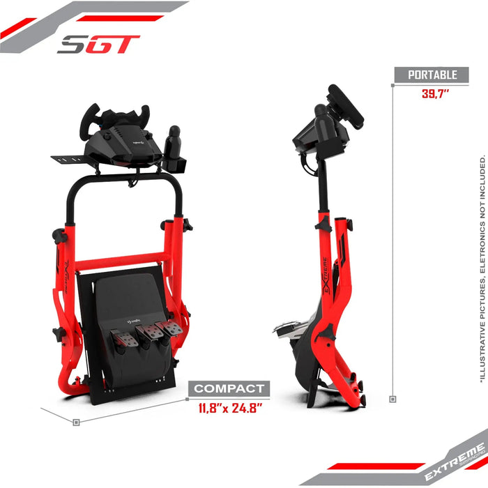 Extreme SimRacing Wheel Stand SGT Red Edition (Wheel Locks Included)