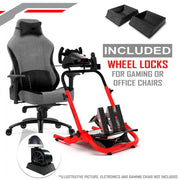 Extreme SimRacing Wheel Stand SGT Red Edition (Wheel Locks Included) - FAST RACER