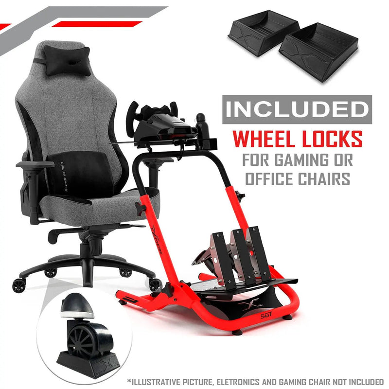 Extreme SimRacing Wheel Stand SGT Red Edition (Wheel Locks Included) - FAST RACER