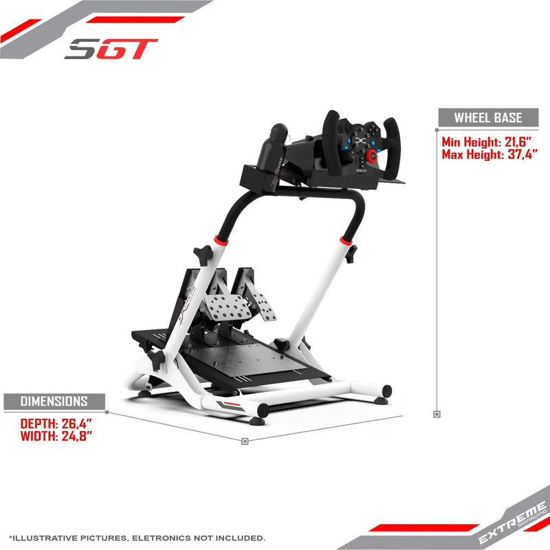Extreme SimRacing Wheel Stand SGT White Edition (Wheel Locks Included) - FAST RACER