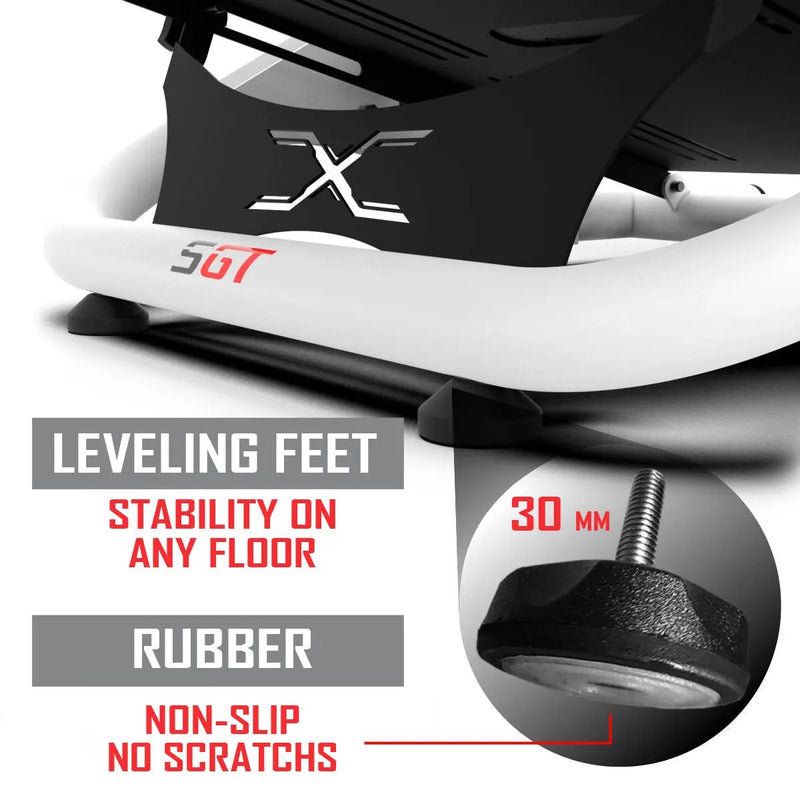 Extreme SimRacing Wheel Stand SGT White Edition (Wheel Locks Included) - FAST RACER