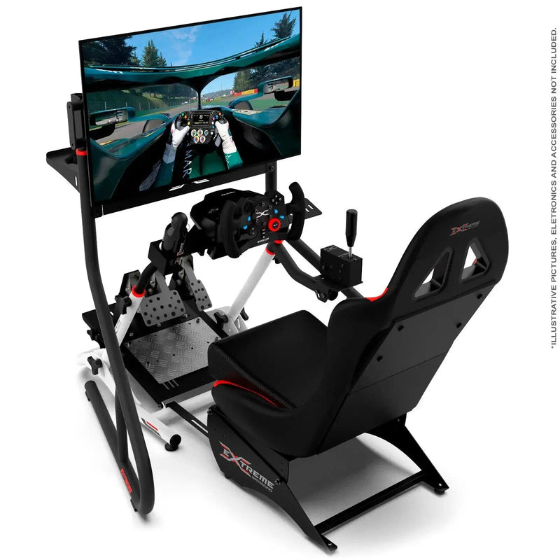 Extreme SimRacing Wheel Stand SGT White Edition (Wheel Locks Included) - FAST RACER