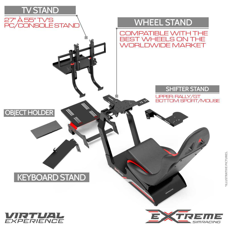 Extreme SimRacing Cockpit Virtual Experience 3.0 Fully Accessorized - FAST RACER