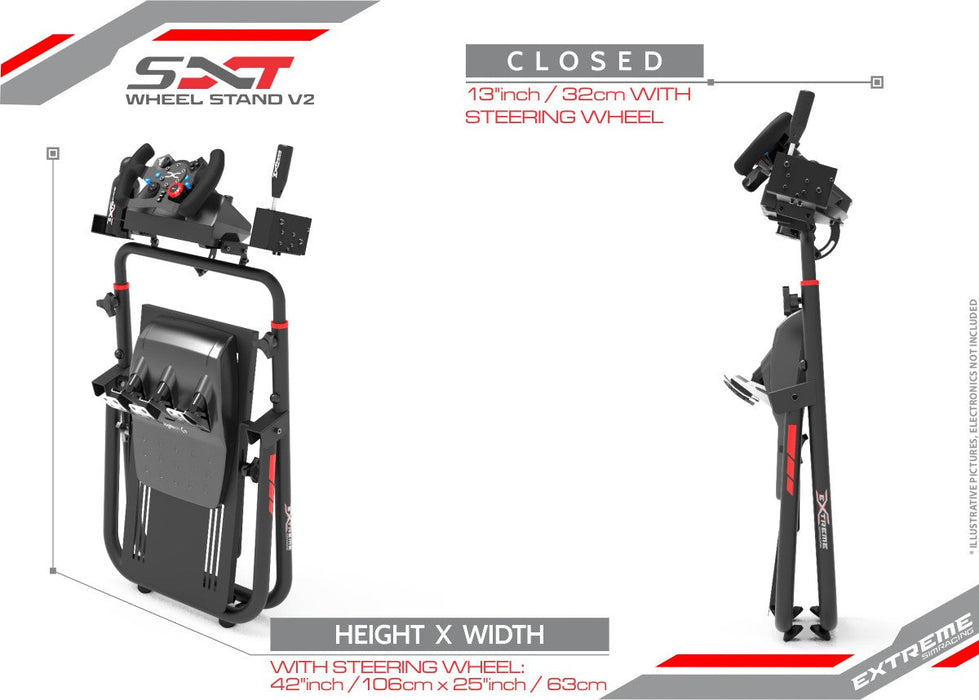 Extreme SimRacing Wheel Stand SXT V2 Black Edition