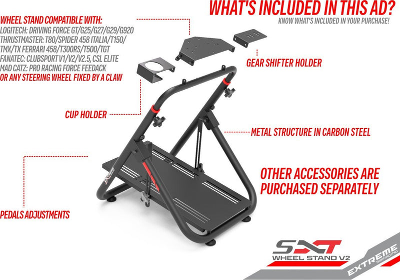 Extreme SimRacing Wheel Stand SXT V2 Black Edition - FAST RACER