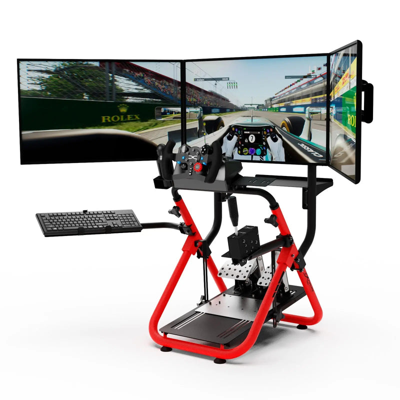 Extreme SimRacing Wheel Stand SXT V2 Red Edition (Wheel Locks Included) - FAST RACER