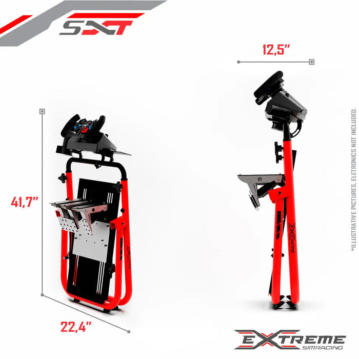 Extreme SimRacing Wheel Stand SXT V2 Red Edition (Wheel Locks Included)