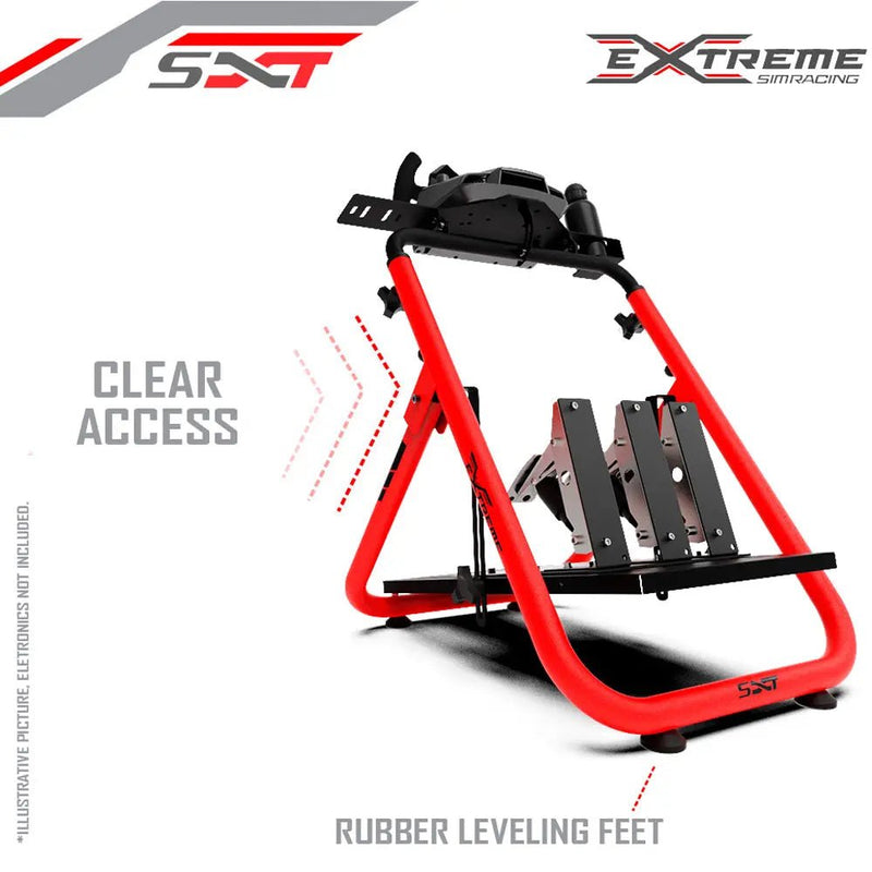 Extreme SimRacing Wheel Stand SXT V2 Red Edition (Wheel Locks Included) - FAST RACER