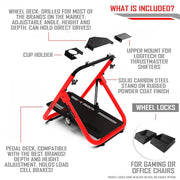 Extreme SimRacing Wheel Stand SXT V2 Red Edition (Wheel Locks Included) - FAST RACER