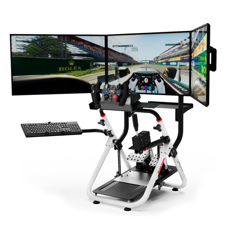 Extreme SimRacing Wheel Stand SXT V2 White Edition (Wheel Locks Included) - FAST RACER