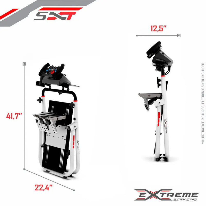 Extreme SimRacing Wheel Stand SXT V2 White Edition (Wheel Locks Included) - FAST RACER