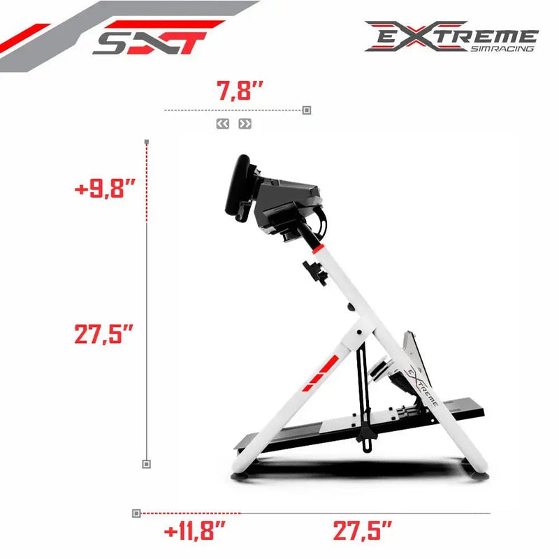 Extreme SimRacing Wheel Stand SXT V2 White Edition (Wheel Locks Included) - FAST RACER
