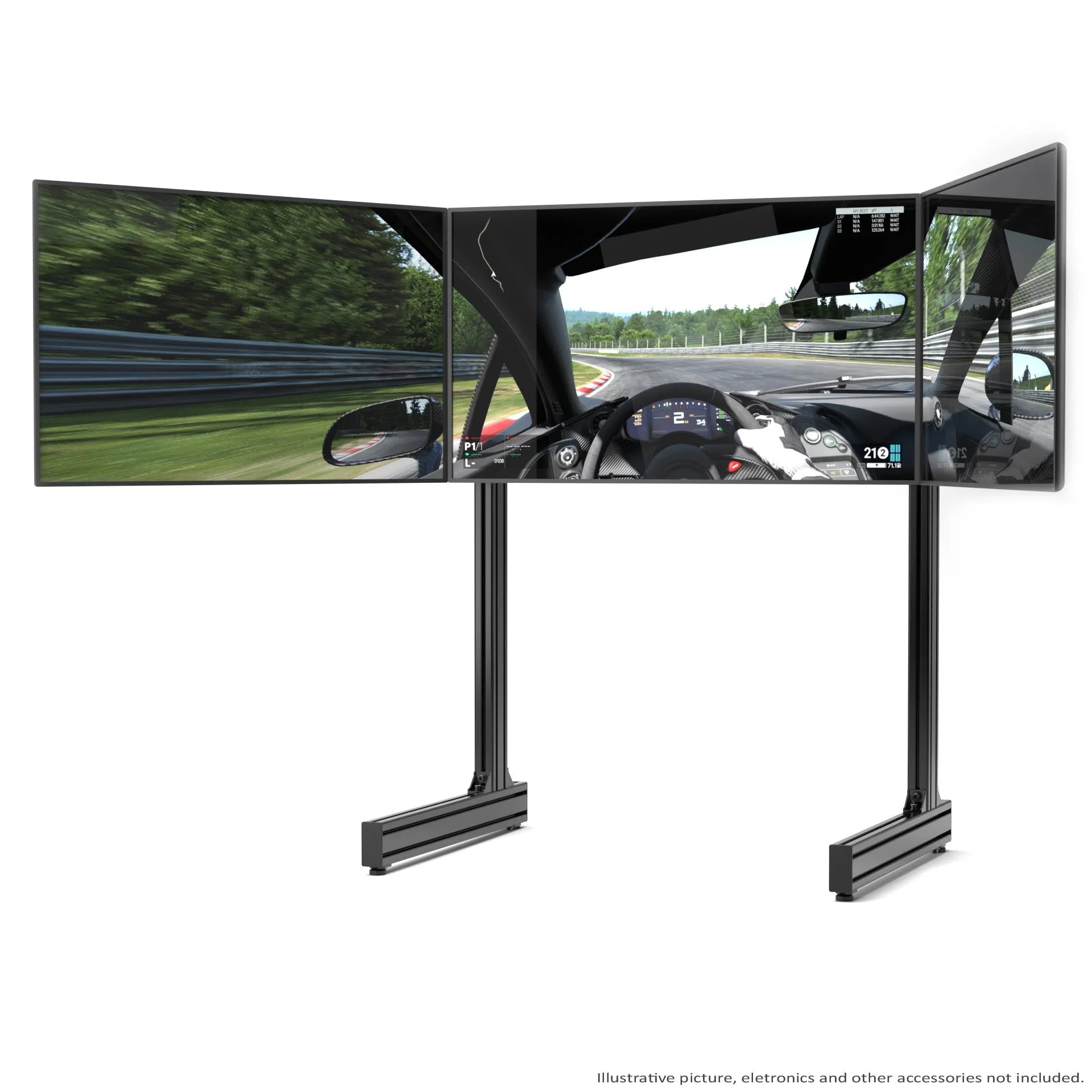 Extreme SimRacing Triple Screen Add On For Aluminum Profile TV