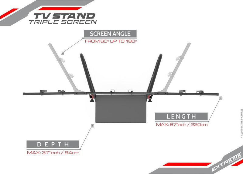 Extreme SimRacing Triple Screen TV Stand - FAST RACER