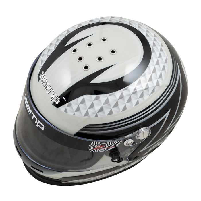 Zamp RZ-37Y Youth - SFI 24.1 Graphics Helmet - Black/Grey - Top - Fast Racer 