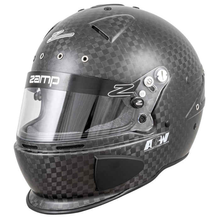 Zamp RZ-88O FIA 8860-2018  Advanced Carbon Super Helmet Open Wheel - F1 Helmet - Matte Carbon - Front - Fast Racer 