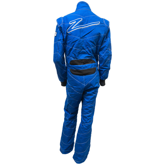 Zamp ZR-50F FIA, SFI Race Suit Straight Cuff Blue Black Back Fast Racer 